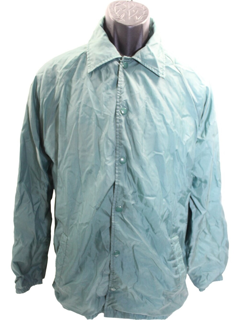 VTG 70s Coachman by Windbreaker Snap Button Front Jacket Mens Medium Green Nylon